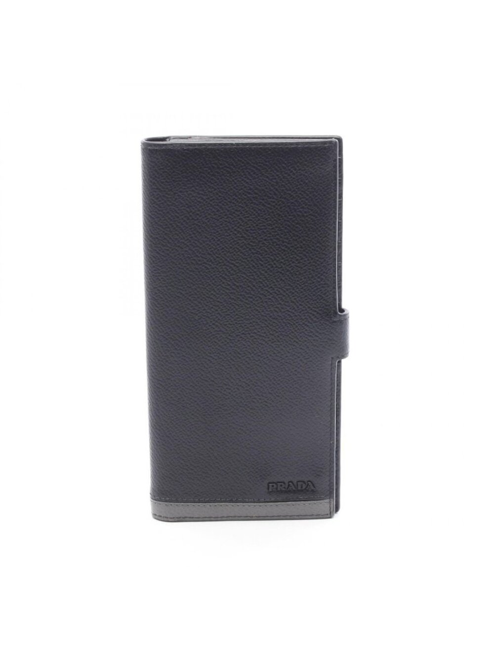 Prada Bifold Wallet Black Gray Leather Long Billfold